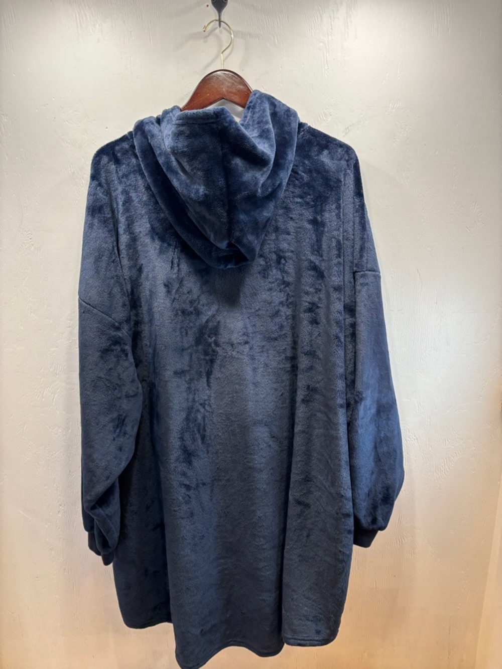 The Comfy Original 1/4-Zip Plush True Navy Wearable Blanket Hooded Kangaroo PKT - Picture 7 of 9